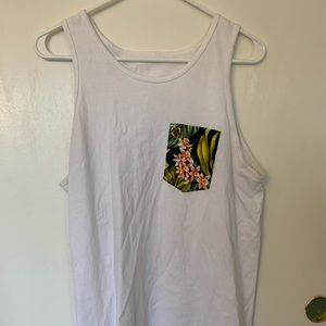 White shirt with design pocket on front size lrg